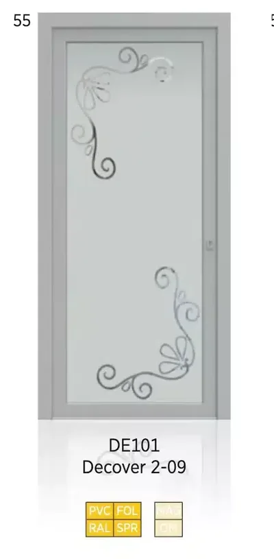Panneau de porte d’entrée modèle Decover 2-09, disponible en PVC et aluminium — Pulsar Windows