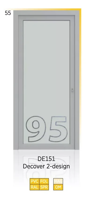 Panneau de porte d’entrée modèle Decover 2 Design, disponible en PVC et aluminium — Pulsar Windows