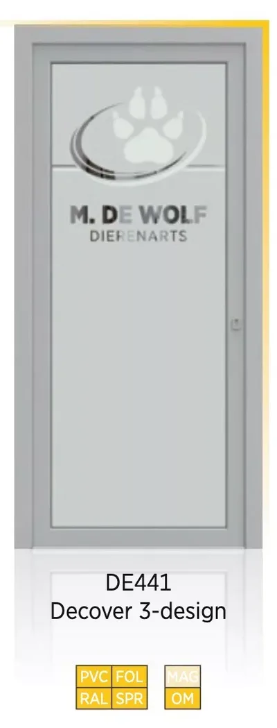Panneau de porte d’entrée modèle Decover 3 Design (2), disponible en PVC et aluminium — Pulsar Windows