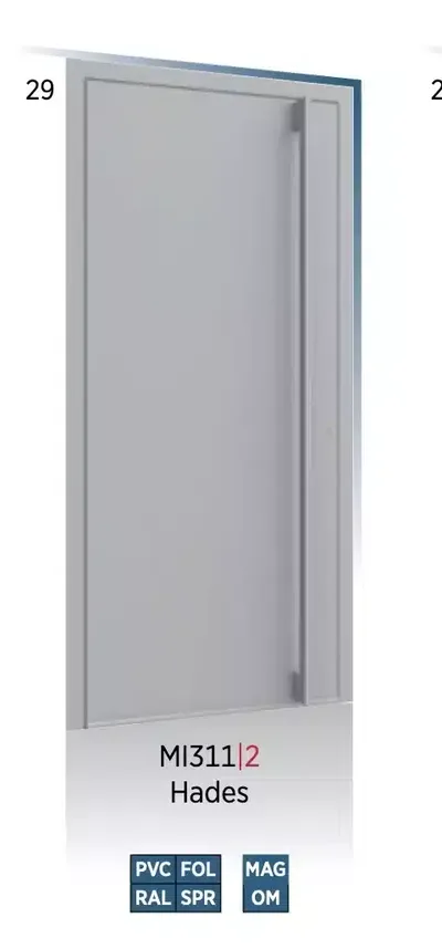 Panneau de porte d’entrée modèle Hades, disponible en PVC et aluminium — Pulsar Windows