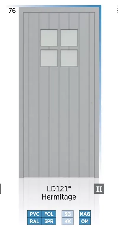 Panneau de porte d’entrée modèle Hermitage, disponible en PVC et aluminium — Pulsar Windows