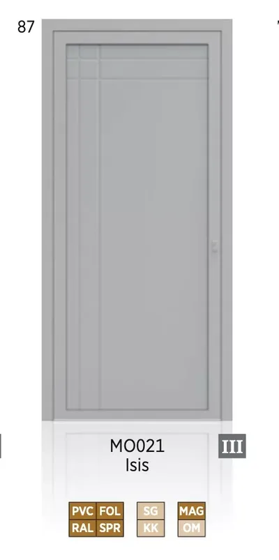Panneau de porte d’entrée modèle Isis, disponible en PVC et aluminium — Pulsar Windows