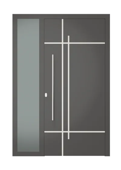 Panneau de porte d’entrée modèle Luxor, disponible en PVC et aluminium — Pulsar Windows