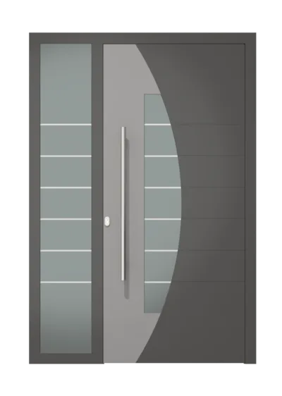 Panneau de porte d’entrée modèle Mallorca, disponible en PVC et aluminium — Pulsar Windows