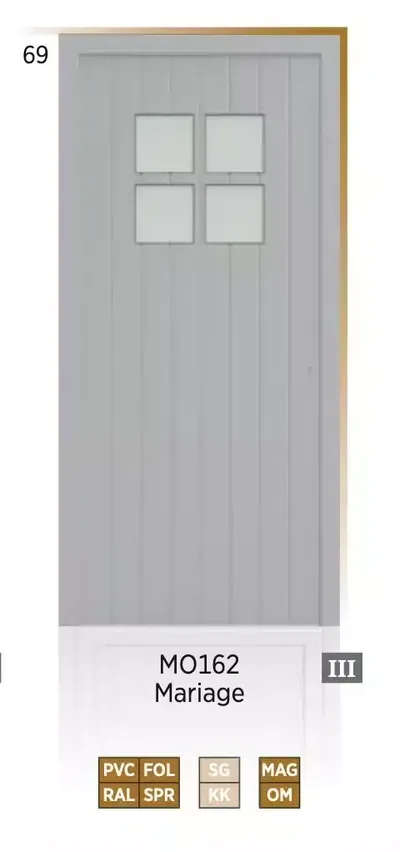 Panneau de porte d’entrée modèle Mariage, disponible en PVC et aluminium — Pulsar Windows