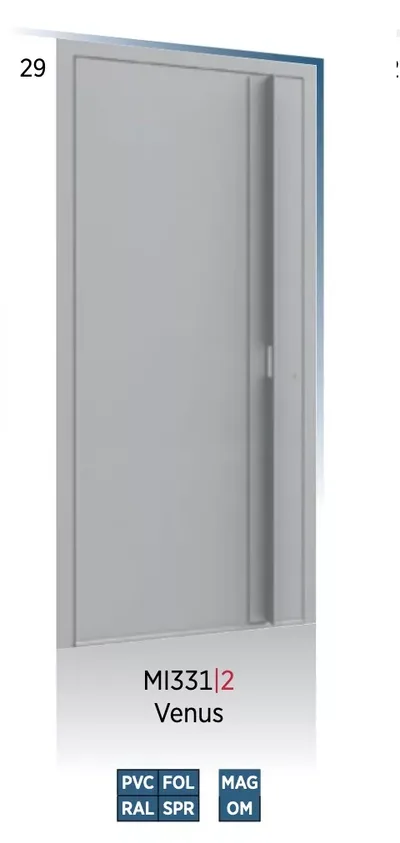 Panneau de porte d’entrée modèle Venus, disponible en PVC et aluminium — Pulsar Windows