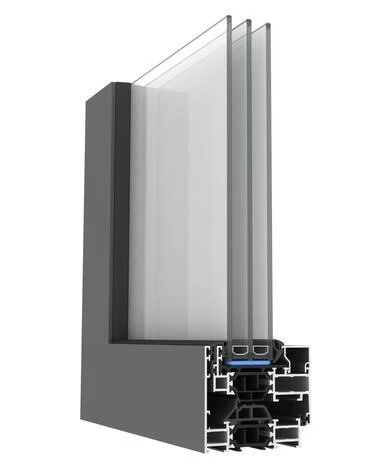 Profilé aluminium MaxLight Invisible pour porte d’entrée, en coupe — Pulsar Windows