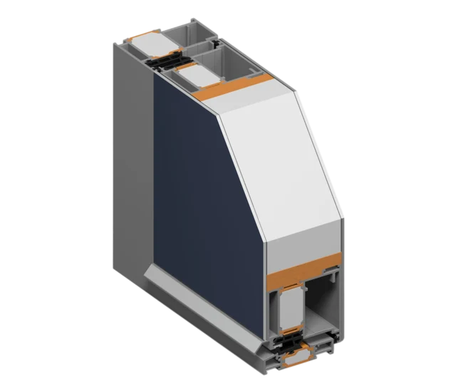 Profilé aluminium Feal Thermo 85 VP (porte d’entrée à panneau) en coupe — Pulsar Windows