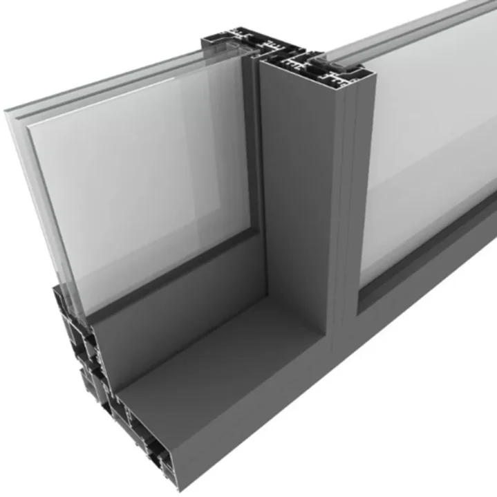Coin de coulissant aluminium Aliplast UltraGlide monorail en coupe