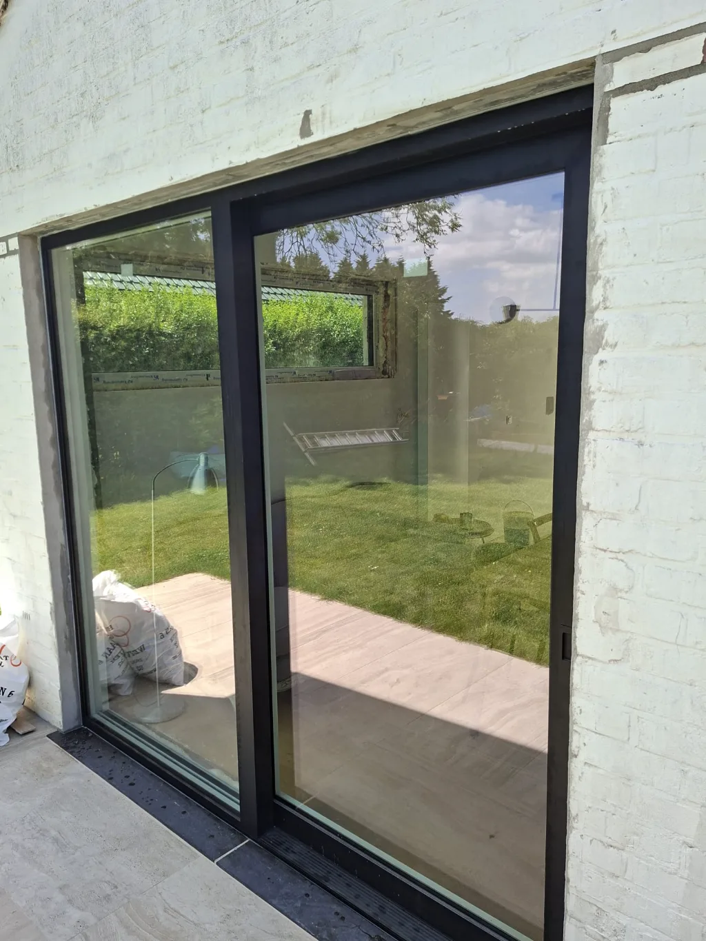 After: large window with black frames