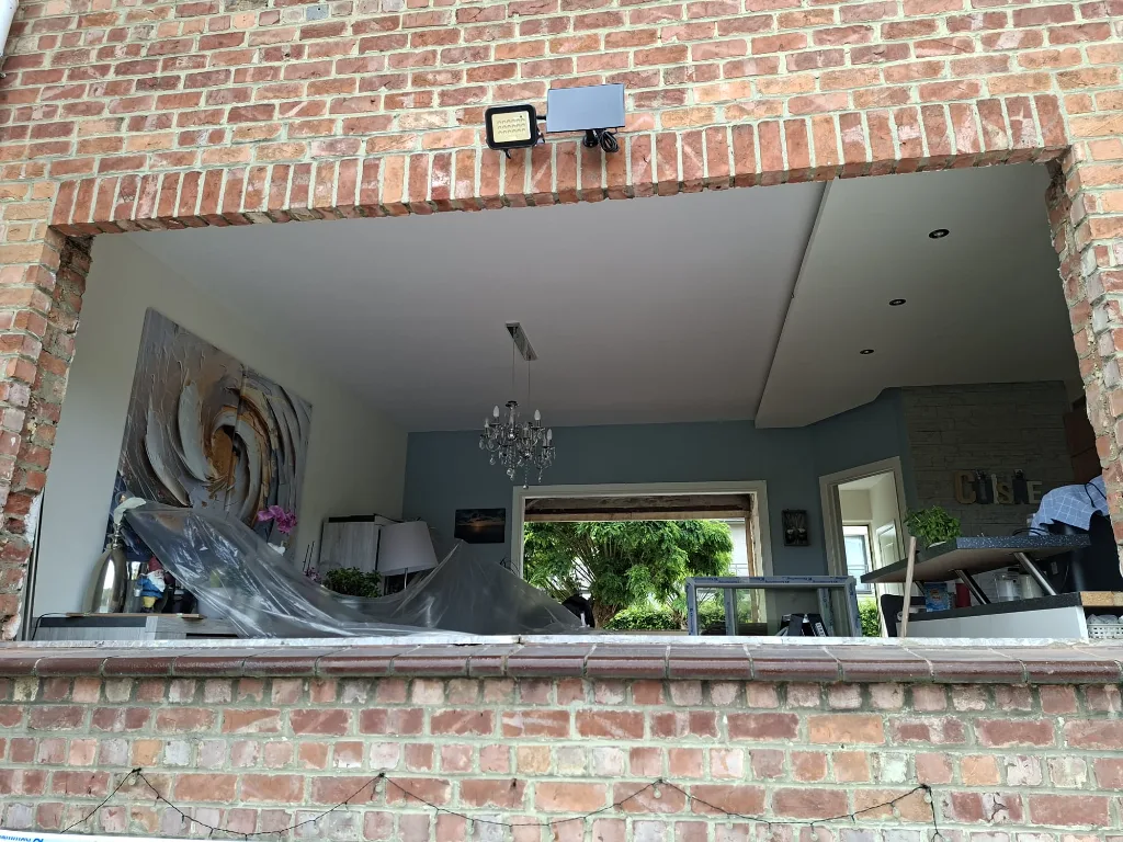 On site: creating a new bay in the living-room façade