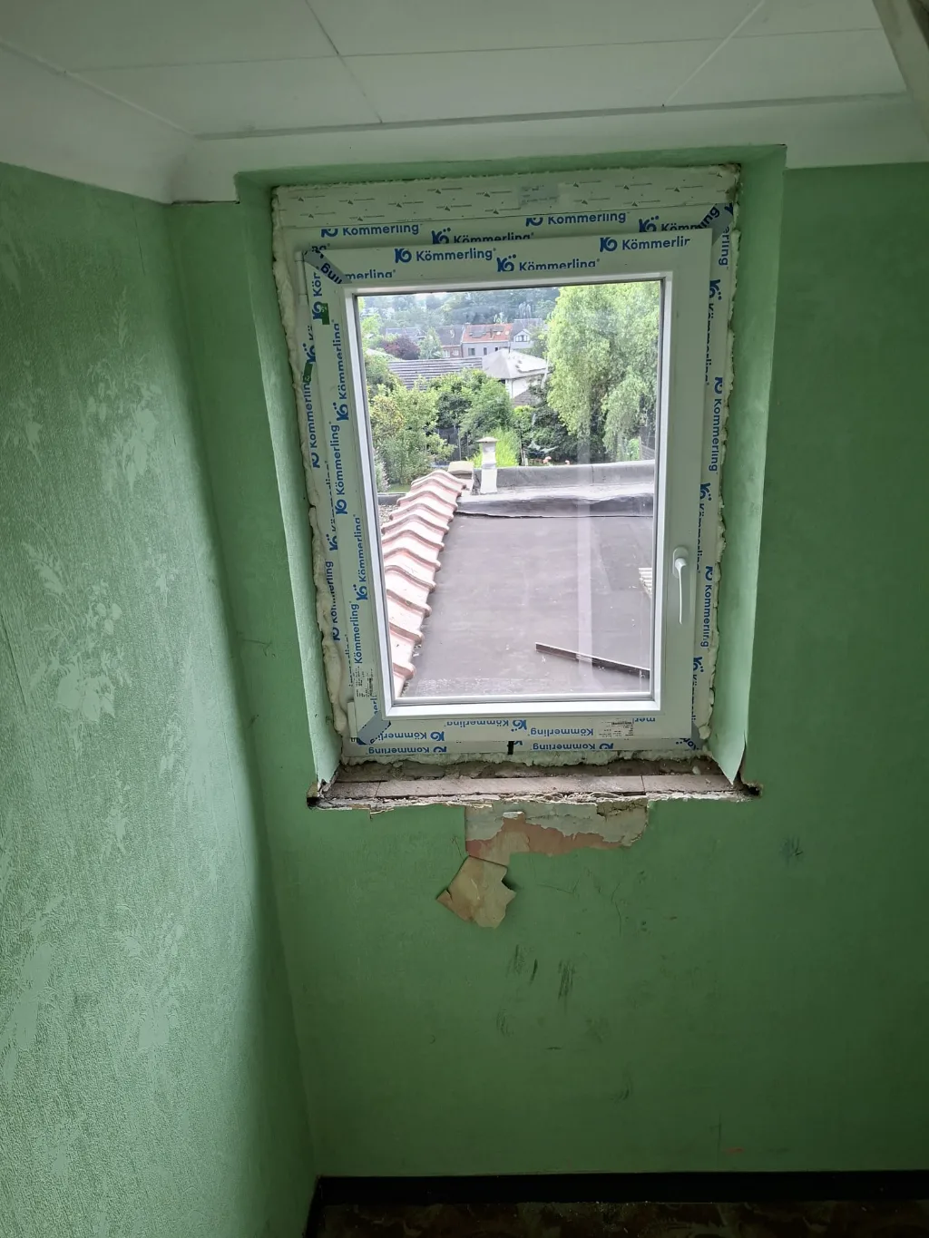 After: new white PVC loft window