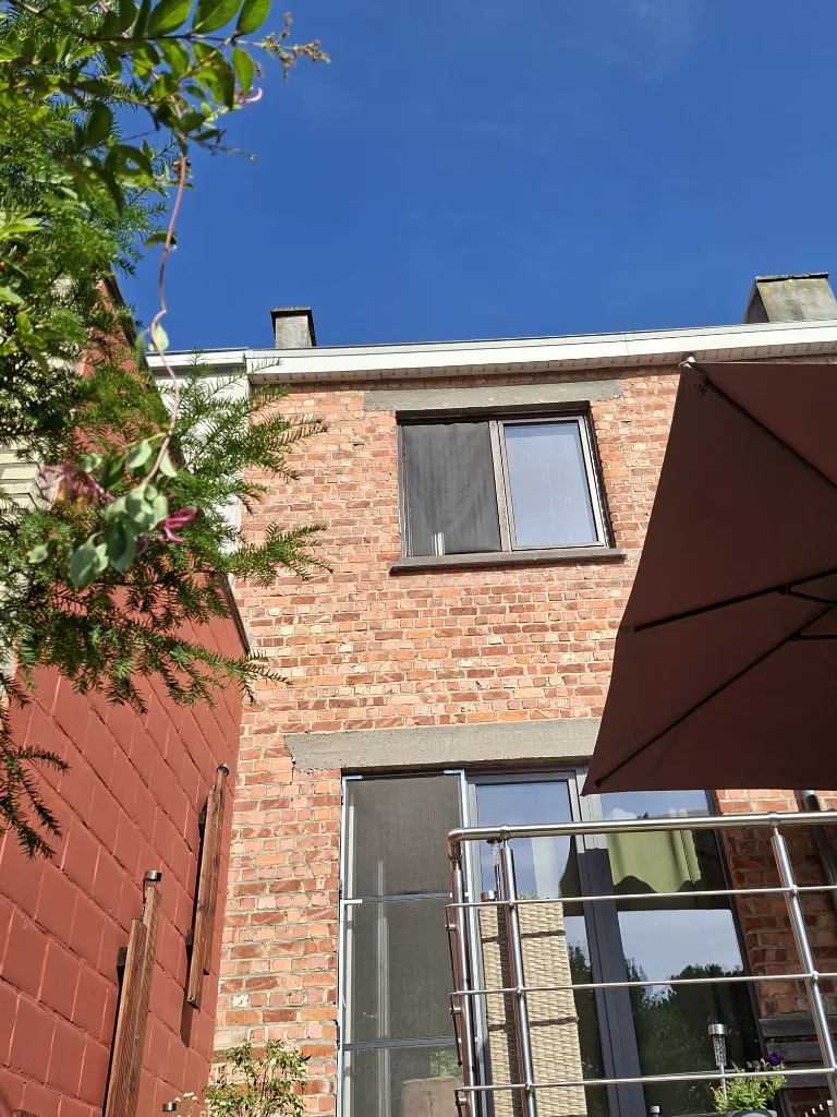 Avant : anciens châssis en bois sur la façade arrière