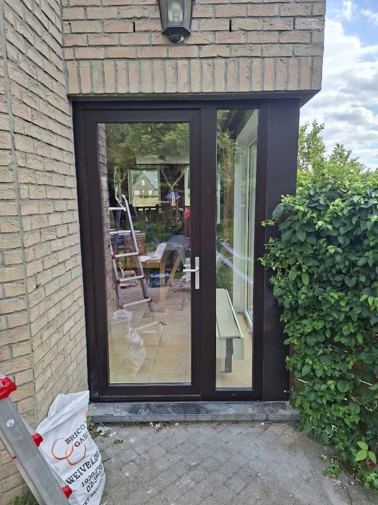 After: new anthracite PVC door on the garden side